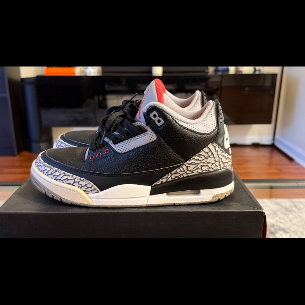 Jordan Sneakers with Black, Gray, and Red Accents - Picture 3 of 12